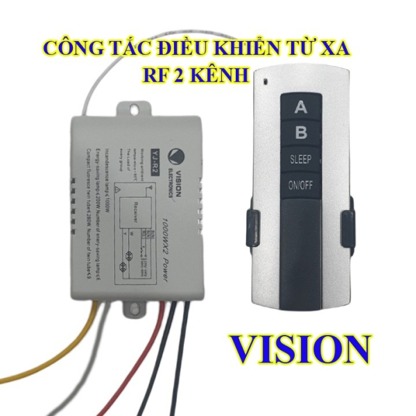 Công tắc điều khiển từ xa RF 2 kênh VISION YJ-R2 (kèm remote)