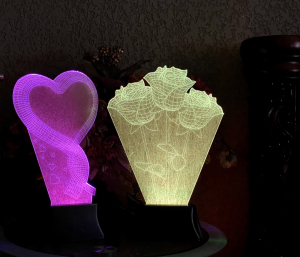 Đèn led 3D trang trí để bàn kiêm đèn ngủ đổi màu